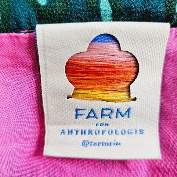 FARM RIO Anthropologie Renee Balloon Sleeve Henley Button Peasant Boho Blouse XS - Picture 14 of 15